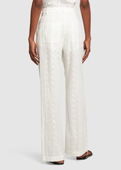 WeWoreWhat Cotton Eyelet Lace Wide Pants