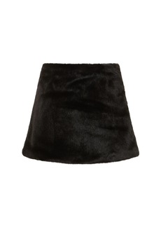 WeWoreWhat Faux Fur Mini Skirt