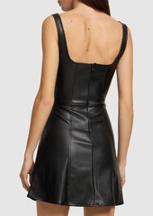WeWoreWhat Faux Patent Leather Mini Corset Dress
