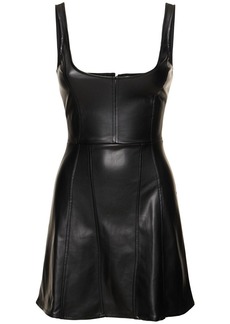 WeWoreWhat Faux Patent Leather Mini Corset Dress