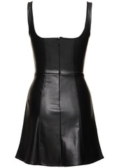 WeWoreWhat Faux Patent Leather Mini Corset Dress