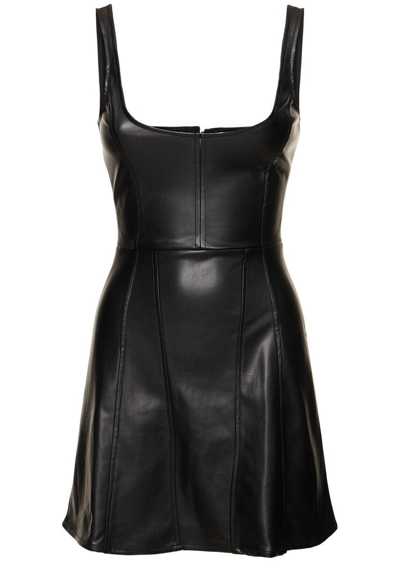 WeWoreWhat Faux Patent Leather Mini Corset Dress