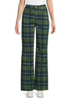 WeWoreWhat High Rise Plaid Dad Jeans