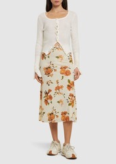 WeWoreWhat Printed Stretch Tech Midi Skirt