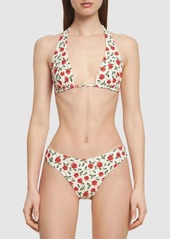 WeWoreWhat Rose Printed Halter Bikini Top