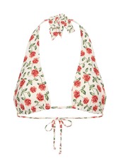 WeWoreWhat Rose Printed Halter Bikini Top