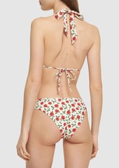 WeWoreWhat Rose Printed Halter Bikini Top