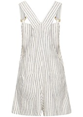 WeWoreWhat Striped Linen Blend Playsuit