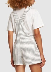 WeWoreWhat Striped Linen Blend Playsuit