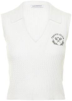 WeWoreWhat Tennis V-neck Polo Tank Top