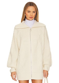 WeWoreWhat Chunky Cable Knit Zip Up
