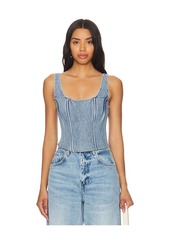 WeWoreWhat Denim Scoop Corset Top