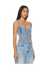 WeWoreWhat Denim Scoop Corset Top