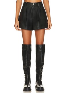 WeWoreWhat Faux Leather Cuffed Short