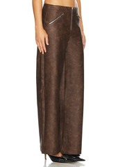 WeWoreWhat Faux Leather Zipper Fly Pant