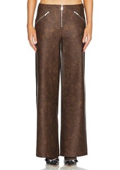 WeWoreWhat Faux Leather Zipper Fly Pant