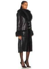 WeWoreWhat Faux Suede Bonded Trench