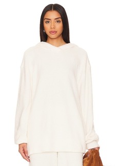 WeWoreWhat Hooded Turtleneck Boucle Sweater