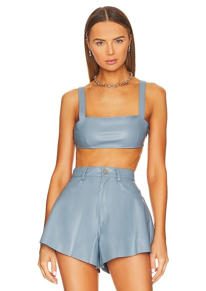 WeWoreWhat Leather Bra Top