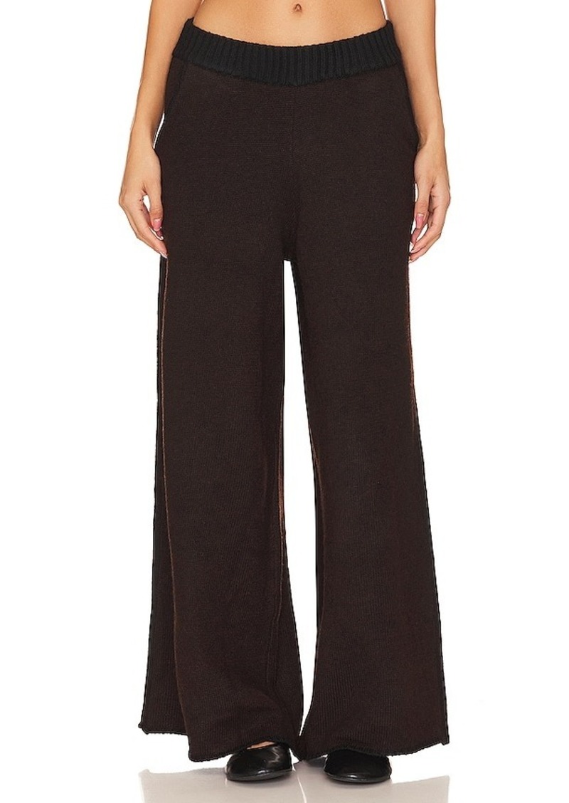 WeWoreWhat Piped Wide Leg Pull On Knit Pant