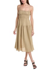 WeWoreWhat Scrunchie Linen-Blend Midi Dress