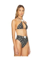 WeWoreWhat Shell Cross Front Halter Top