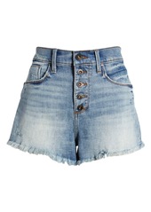 Whetherly Delon Exposed Button High Waist Cutoff Denim Shorts (Medium Peruca) at Nordstrom Rack