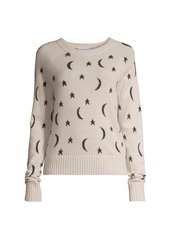 White + Warren Cashmere Moon Intarsia Sweater