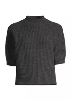 White + Warren Cashmere Ribbed Mockneck Sweater