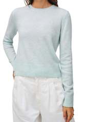 White + Warren Cashmere Shrunken Crewneck Sweater In Tidal Pool