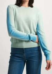 White + Warren Cashmere Spray Paint Crewneck In Blue Spray