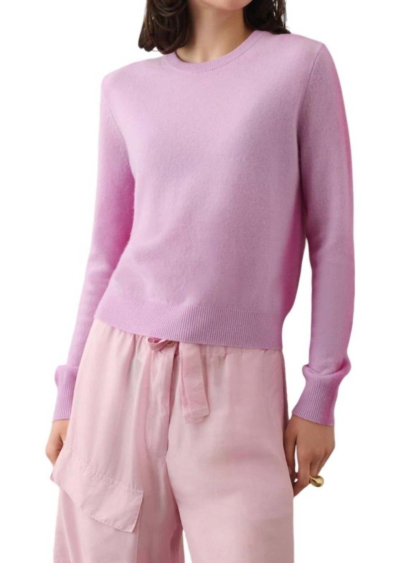 White + Warren Cashmere Spray Paint Crewneck Sweater In Purple Spray