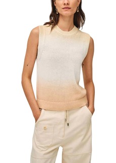 White + Warren Cotton Linen Dip Dye Shell In Neutral Combo