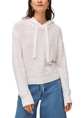 White + Warren Cotton Slub Beachy Hoodie Sweater In Ivory