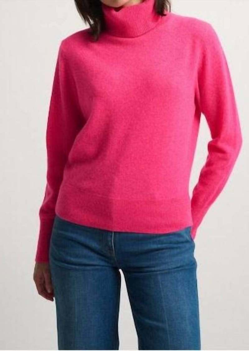 White + Warren Essential Cashmere Turtleneck Sweater In Bright Rose