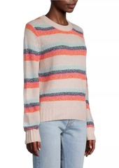 White + Warren Stripe Cashmere Pullover Sweater