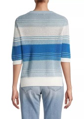 White + Warren Striped Linen Sweater