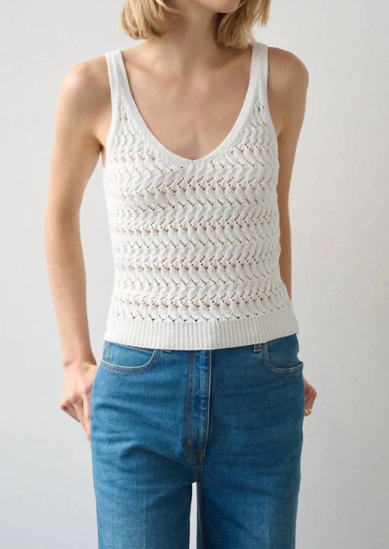 White + Warren Textured Tank In White