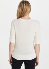 White + Warren Elbow Sleeve Classic Cashmere Sweater