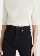 White + Warren Elbow Sleeve Classic Cashmere Sweater