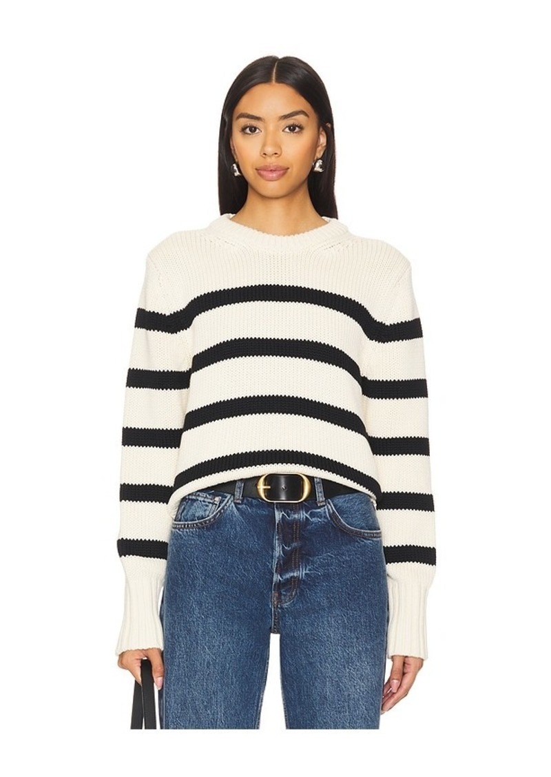 White + Warren Organic Cotton Striped Crewneck