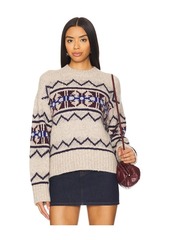 White + Warren Plush Alpaca Blend Fair Isle Crewneck