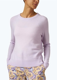White + Warren Women's Cashmere Shrunken Crewneck Sweater In Lilac Shadow