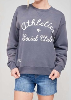 Wildfox Athletics And Social Club Cody Sweatshirt In Faded Indigo