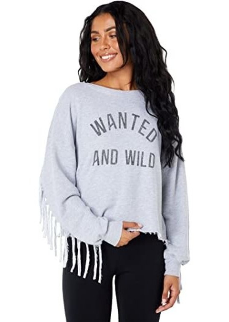 入園入学祝い レディース Wildfox ワイルドフォックス 送料無料 女性用 Heather Sweatshirt Fringe Ophelia Wild And Wanted スウェット パーカー ファッション Gdz