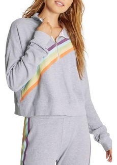 Wildfox Rainbow Half Zip Sweatshirt in Heather at Nordstrom
