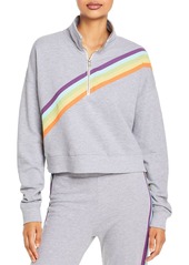 WILDFOX Rainbow Print Half Zip Sweatshirt