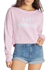 Wildfox Lazy Cinderella Graphic Pullover in Pastel Lavender at Nordstrom