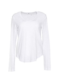 Wilt Long Sleeve V-Neck Raw Hem Shirttail