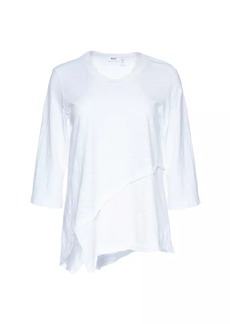 Wilt Three-Quarter Sleeve Cross Over Hem Shirt